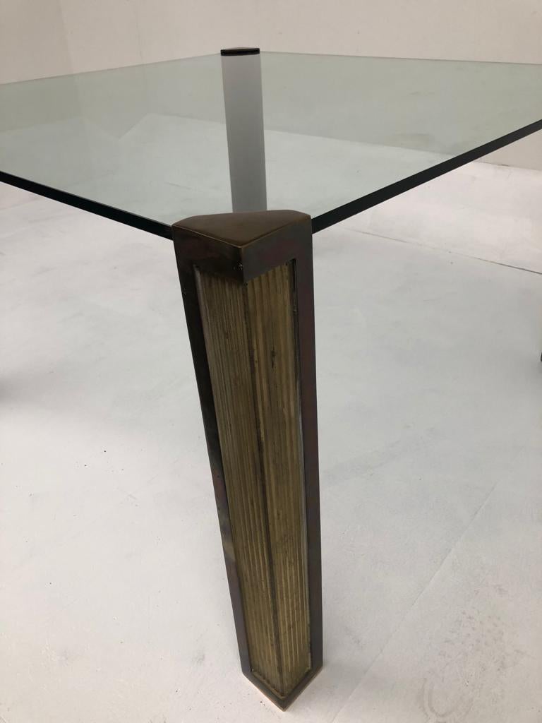 Bronze Dining Table T14 by Peter Ghyczy, 1970s In Good Condition For Sale In HEVERLEE, BE
