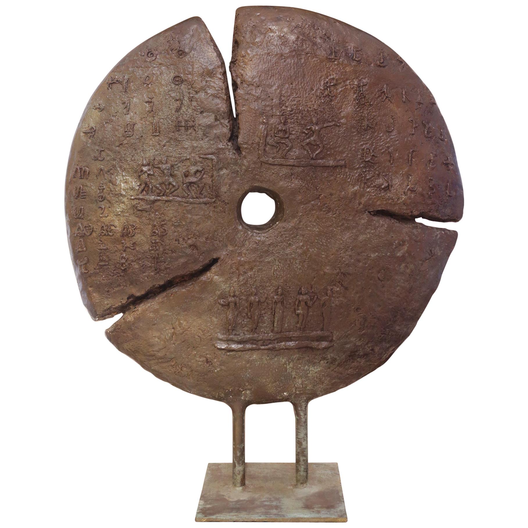 Sculpture de disque en bronze