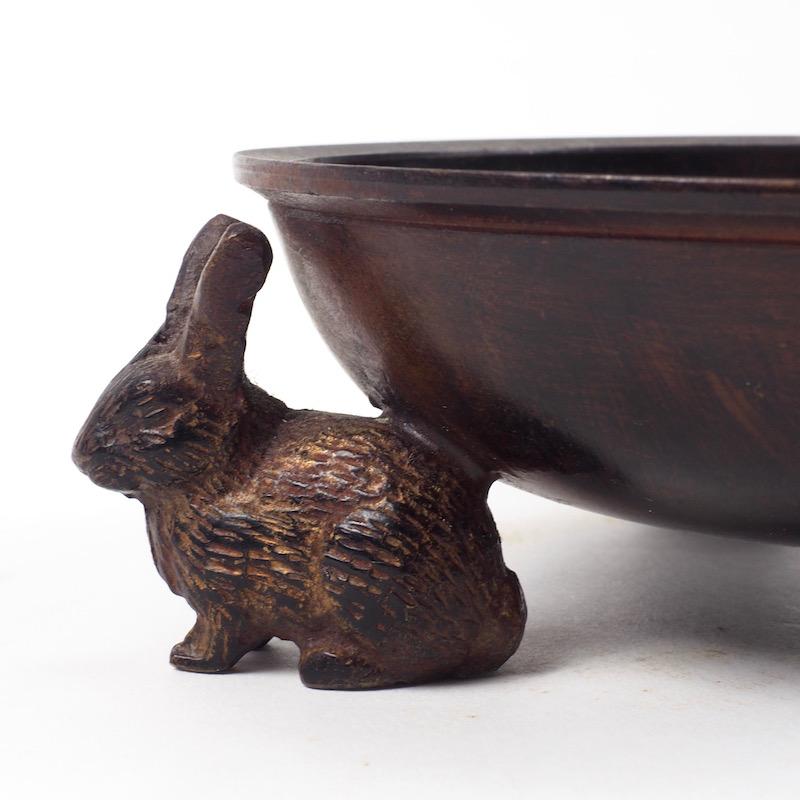 Early 20th Century Bronze Censer Supported by Three  Rabbits In Good Condition In CA, CA