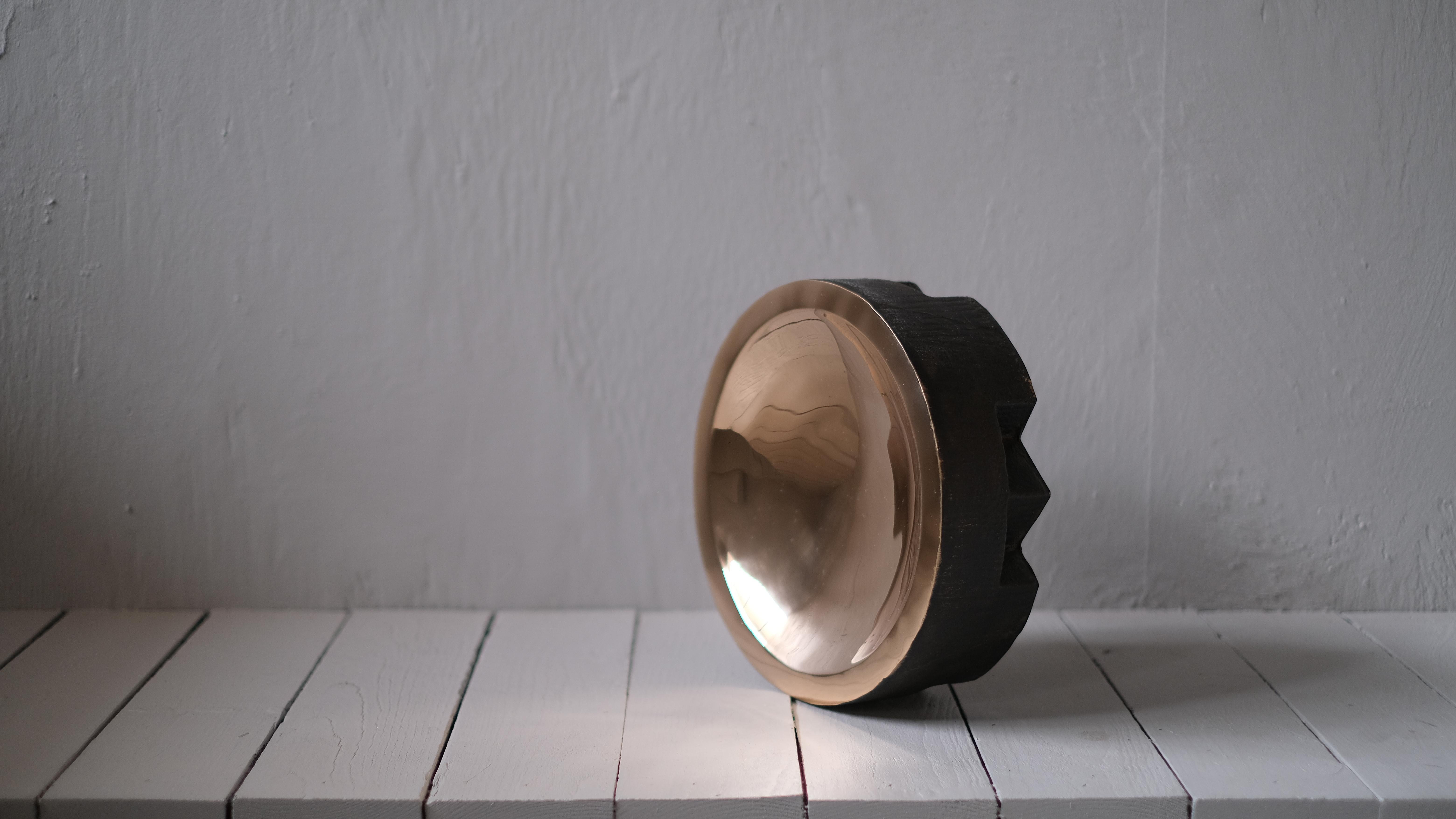 Belgian Contemporary Sand Casted Bronze Round Disk Tray by Arno Declercq For Sale