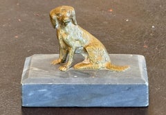 Bronze Dog on Marble Base