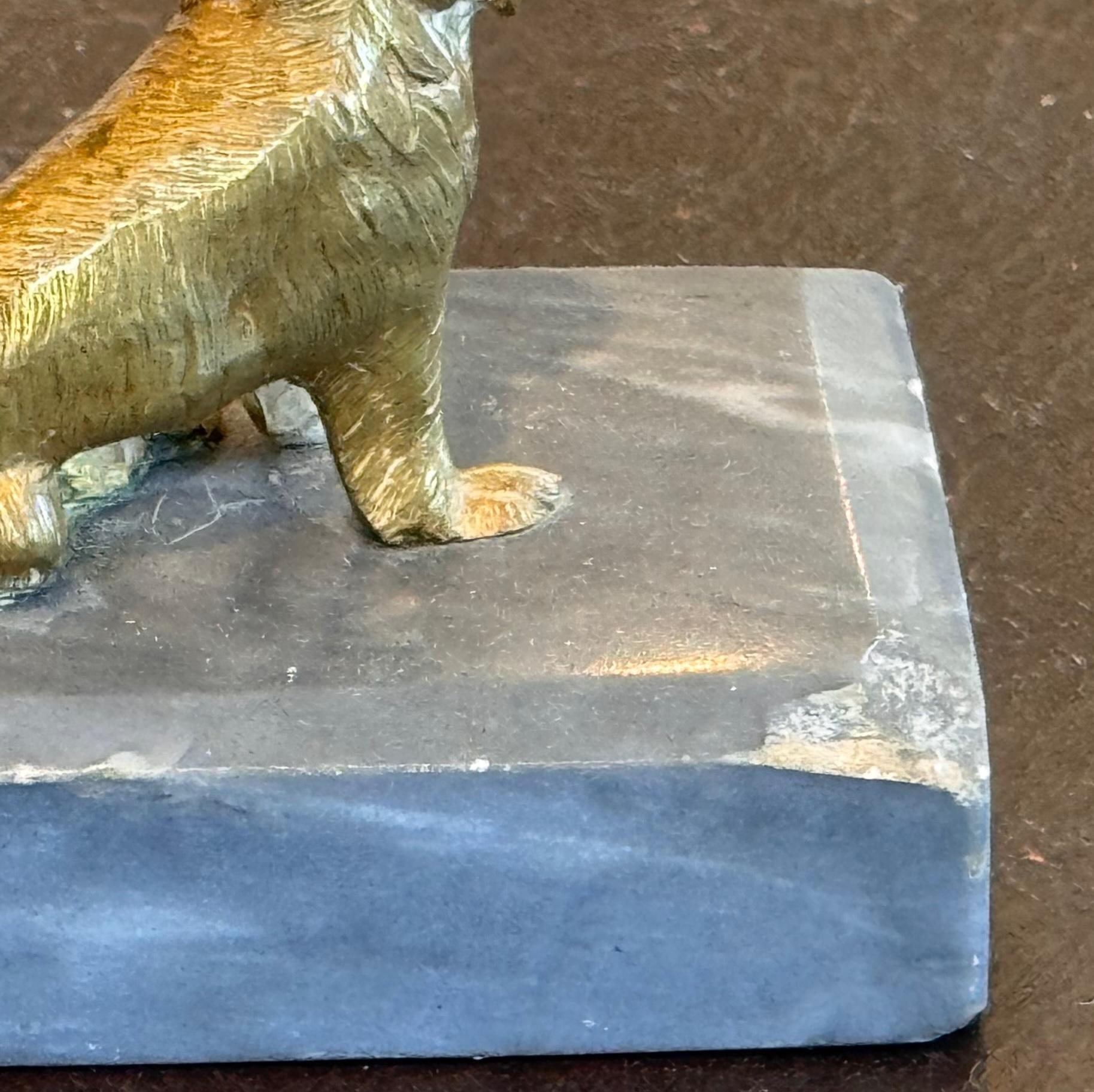 Bronze Doge en bronze sur base en marbre en vente