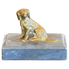 Bronze Dog on Marble Base