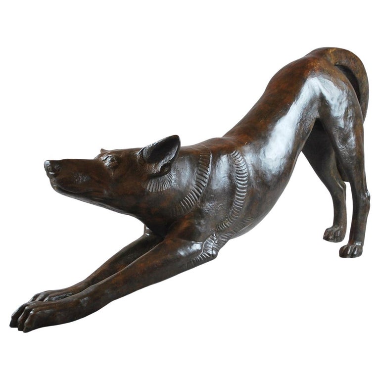 Bronze Dog Sculpture by Jacques Talmar, Contemporary Edition III/IV, Belgium For Sale