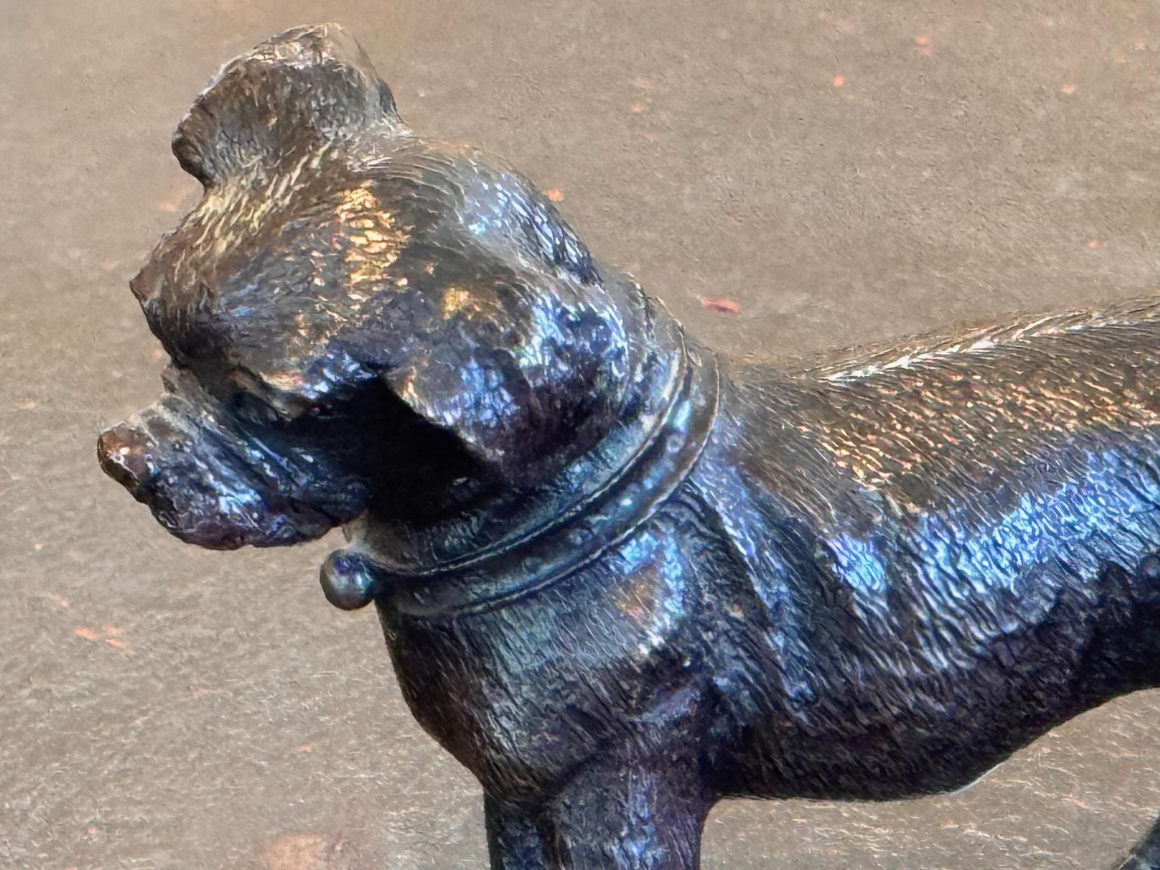 Bronze Dog Sculpture In Good Condition For Sale In Charlottesville, VA