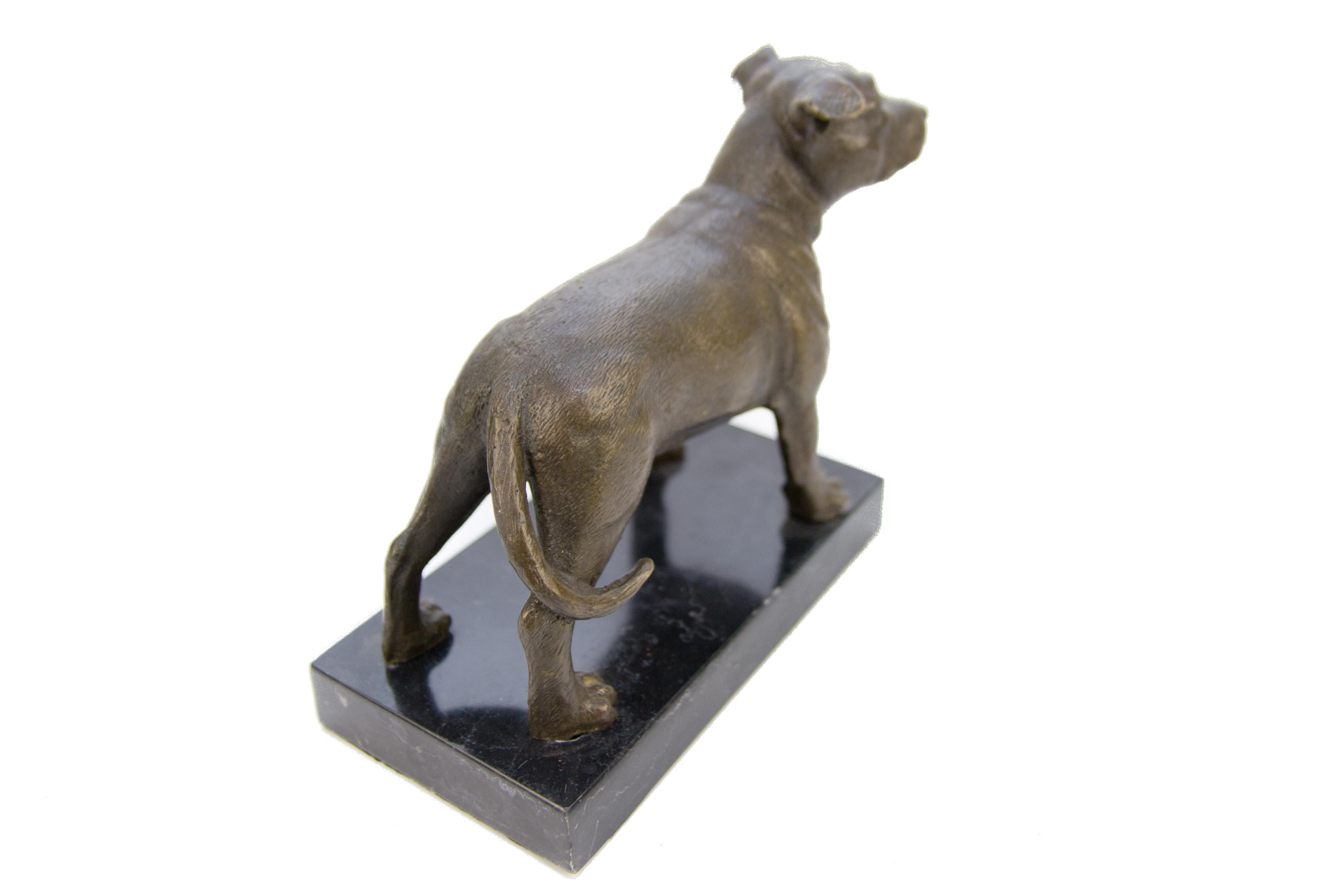 bronze staffordshire bull terrier