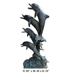 Bronze Dolphin Figure Group Fountain
