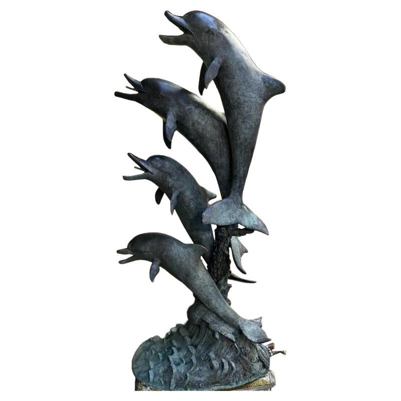 Bronze Dolphin Figure Group Fountain
