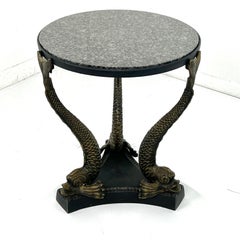 Bronze Dolphin Leg Side Table