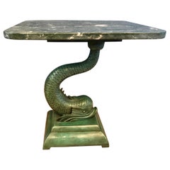 Bronze Dolphin Motif Drinks Table
