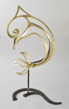 Bronze Dolphin Palais De La Mediterranee Palace Door-Handle Sculpture, 1940s