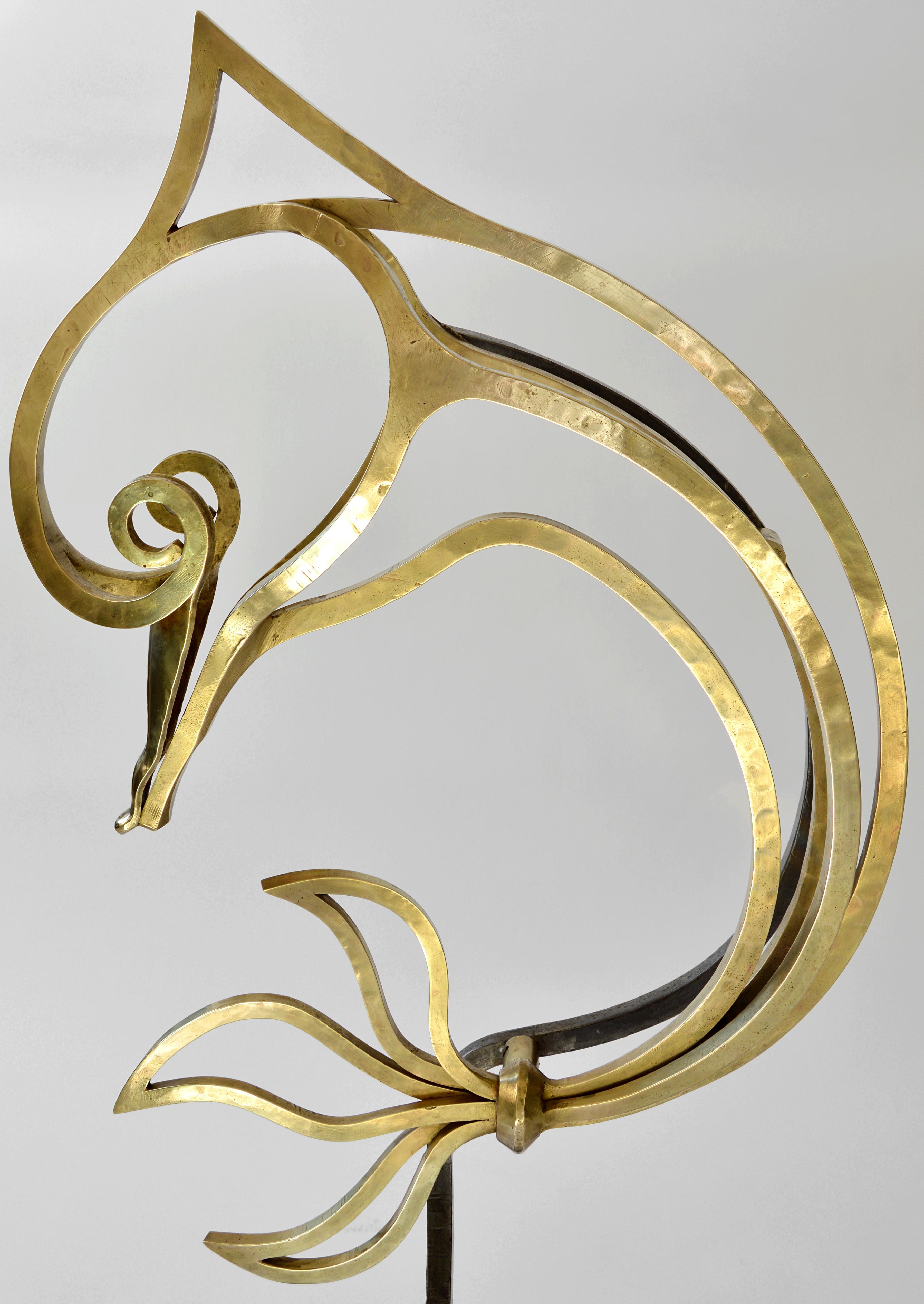 Bronze Dolphin Palais De La Mediterranee Palace Door-Handle Sculpture, 1940s For Sale 1