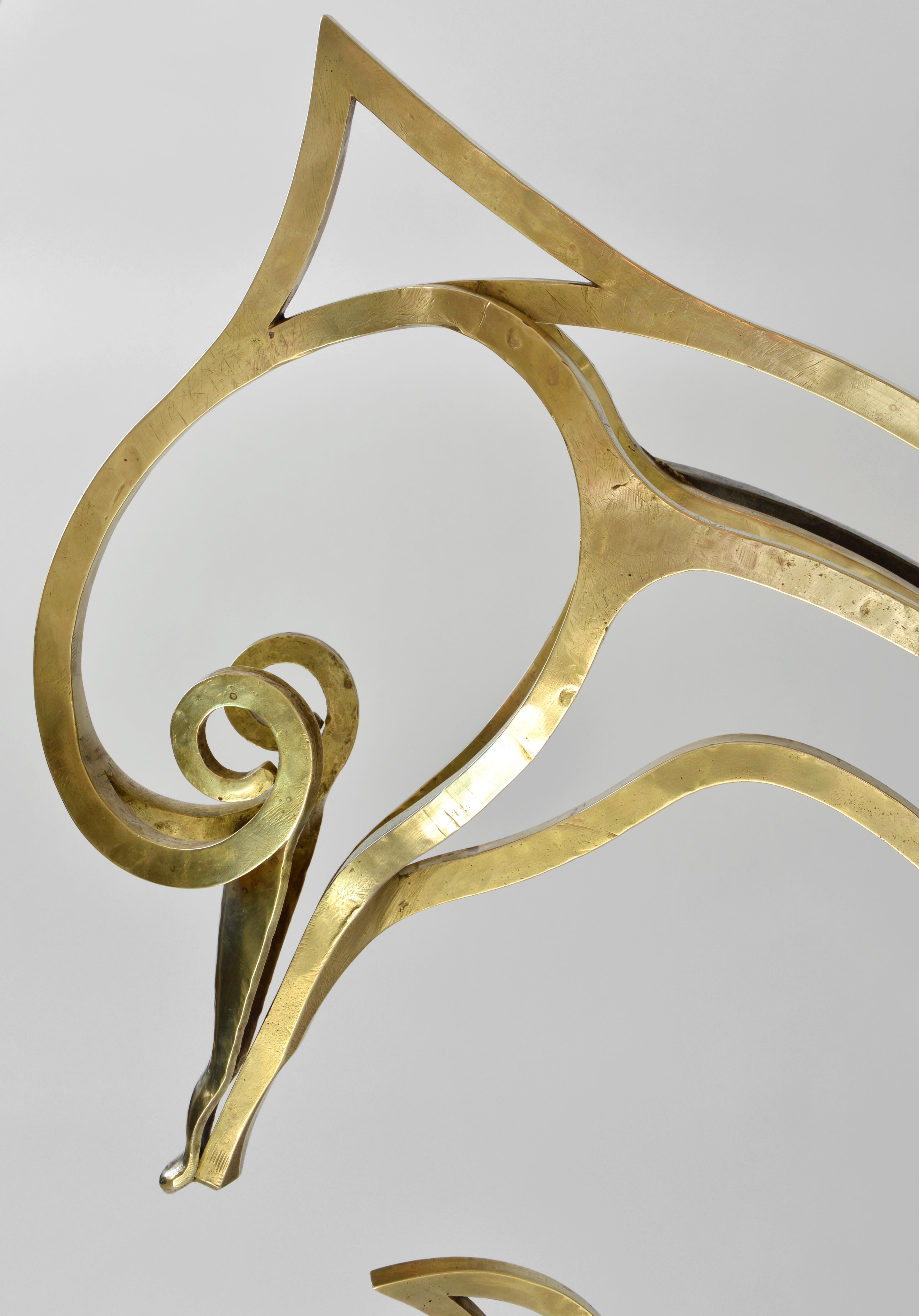 Bronze Dolphin Palais De La Mediterranee Palace Door-Handle Sculpture, 1940s For Sale 2