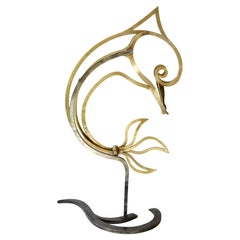 Bronze Dolphin Palais De La Mediterranee Palace Door-Handle Sculpture, 1940s