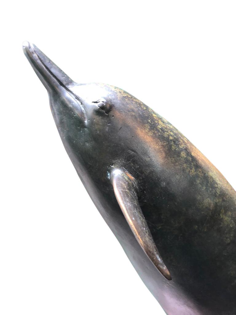 Bronze Dolphin Statue, Pair Dolphins Porpoise, 20th Century For Sale 9