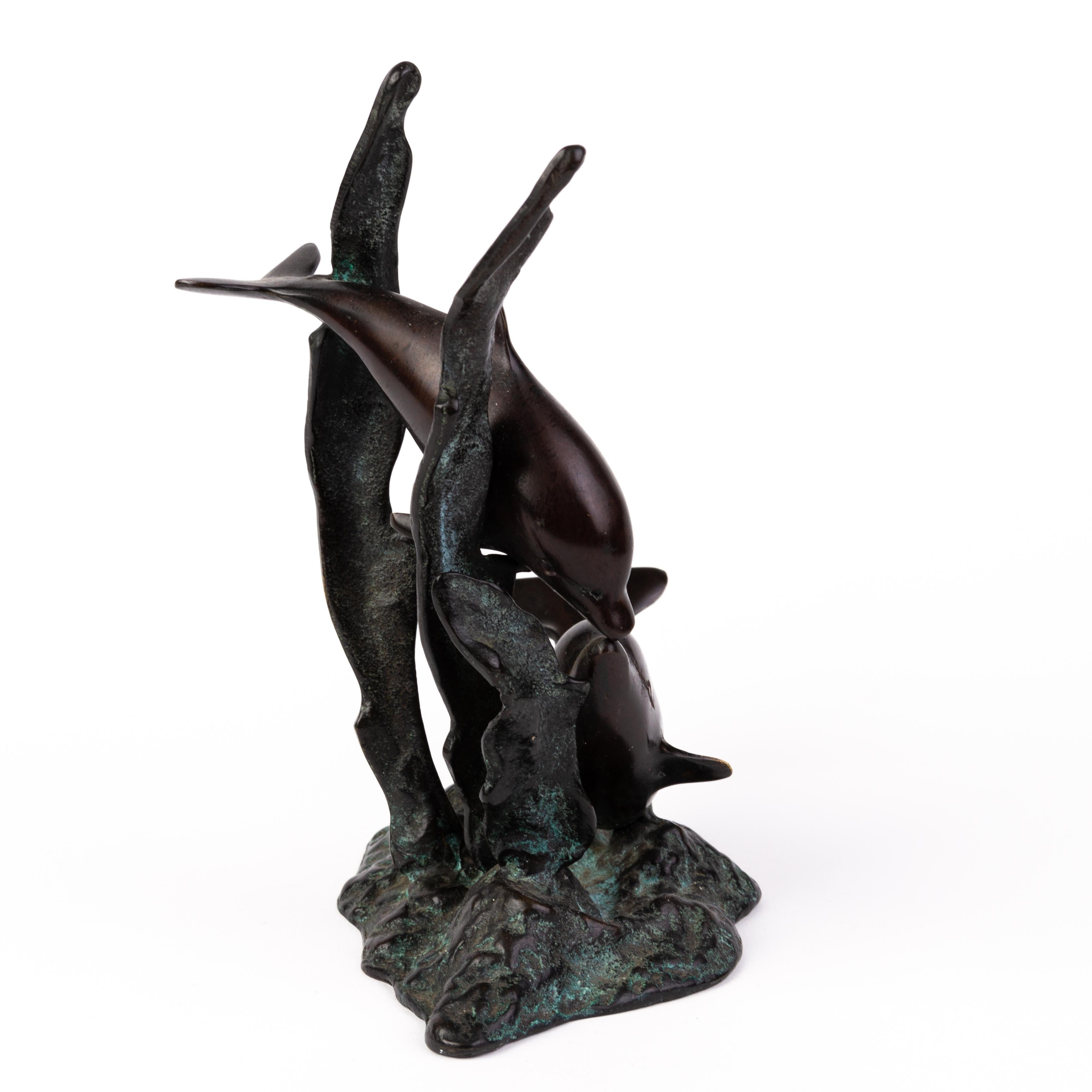 In good condition
From a private collection
Free international shipping
Bronze Dolphins Sculpture on Marble Base 