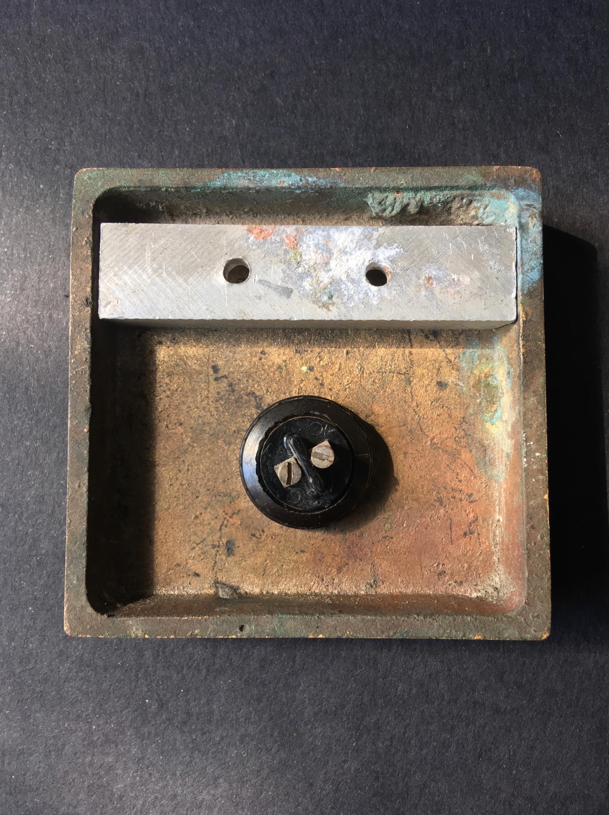 Bronze Door Handle and Bell Push with Brutalist Design 20th Century, European For Sale 3