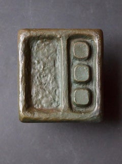 Bronze Door Handle with Modernist Abstract Design, 20th Century, European