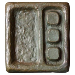 Bronze Door Handle with Modernist Abstract Design, 20th Century, European