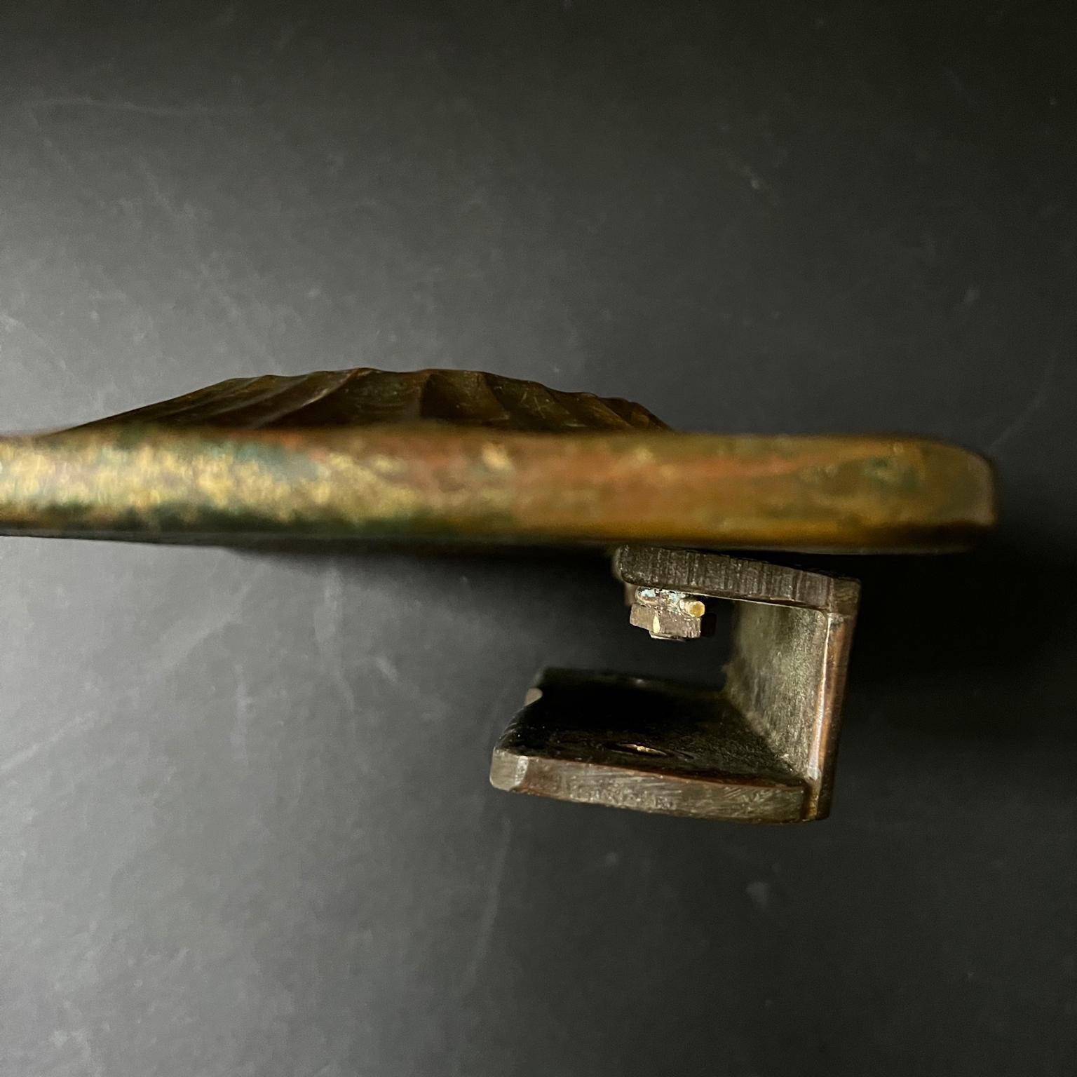 Bronze Door Handle with Raised Sunburst Design, 20th Century, European 1