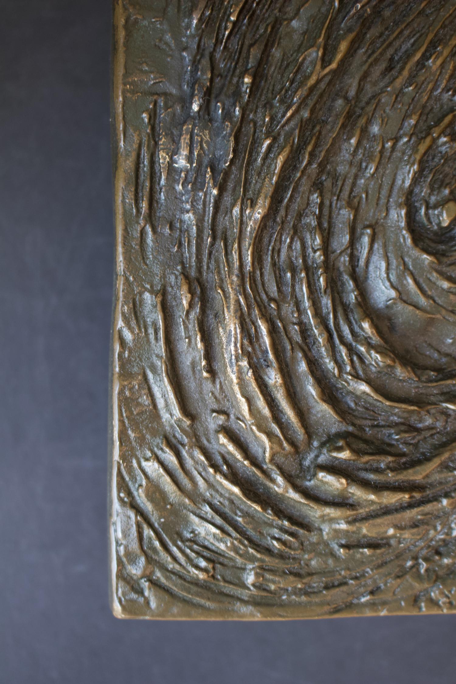 Bronze Door Handle with Textured Wave Design, 20th Century, European In Good Condition In London, GB