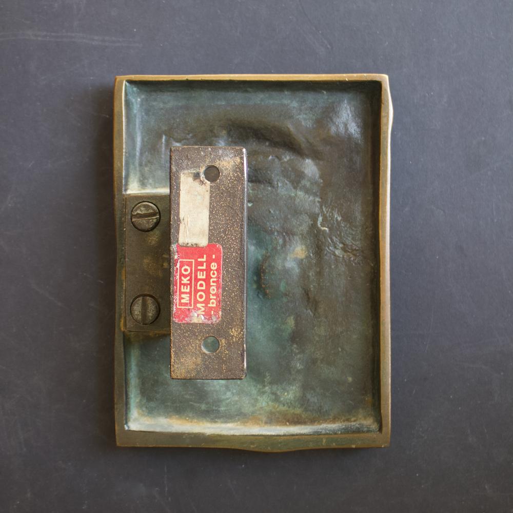Bronze Door Handle with Textured Wave Design, 20th Century, European 2