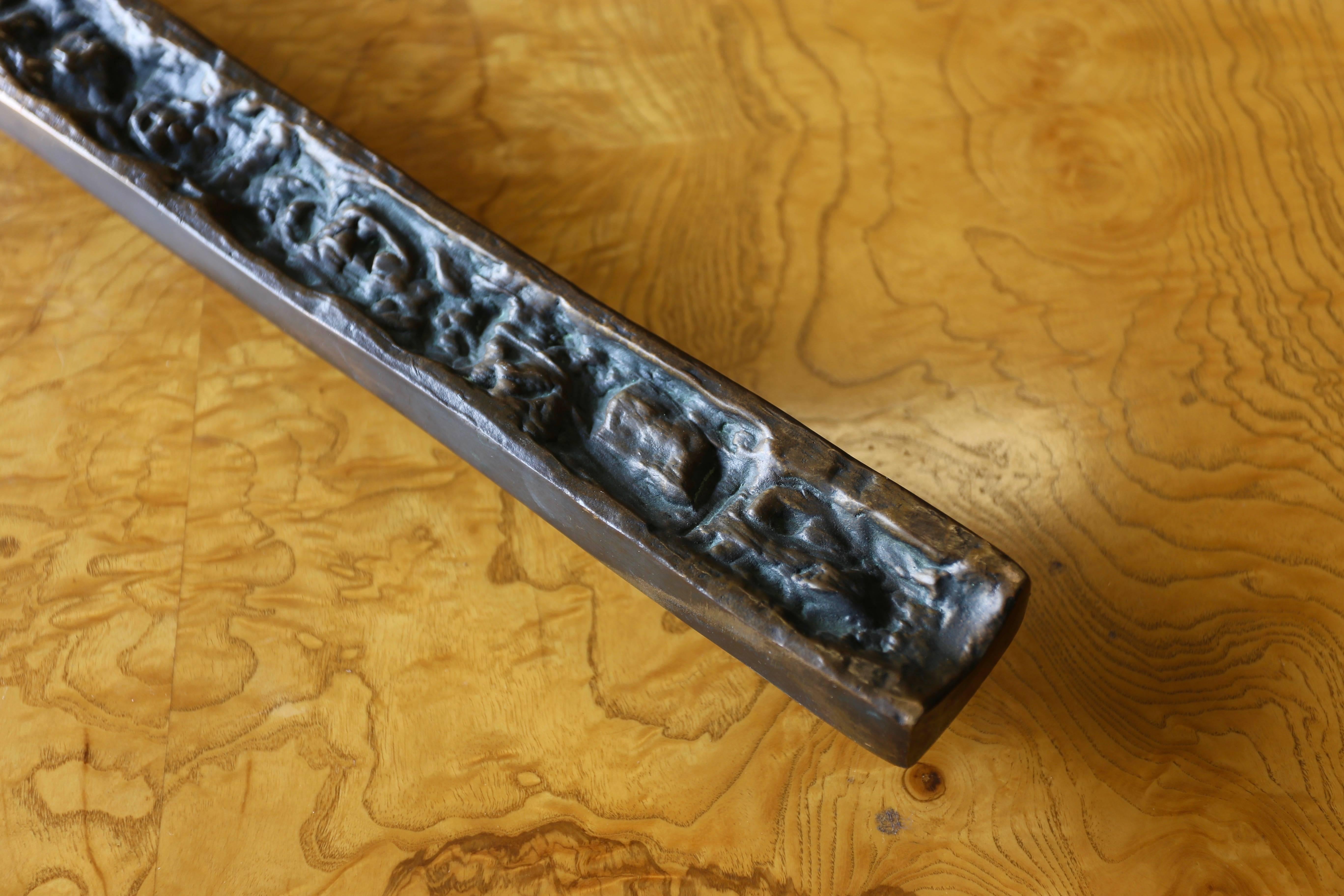 Bronze Door Pull by Forms & Surfaces In Good Condition In Costa Mesa, CA
