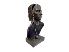 Bronze – Doppelkopf Frau mit Schleier