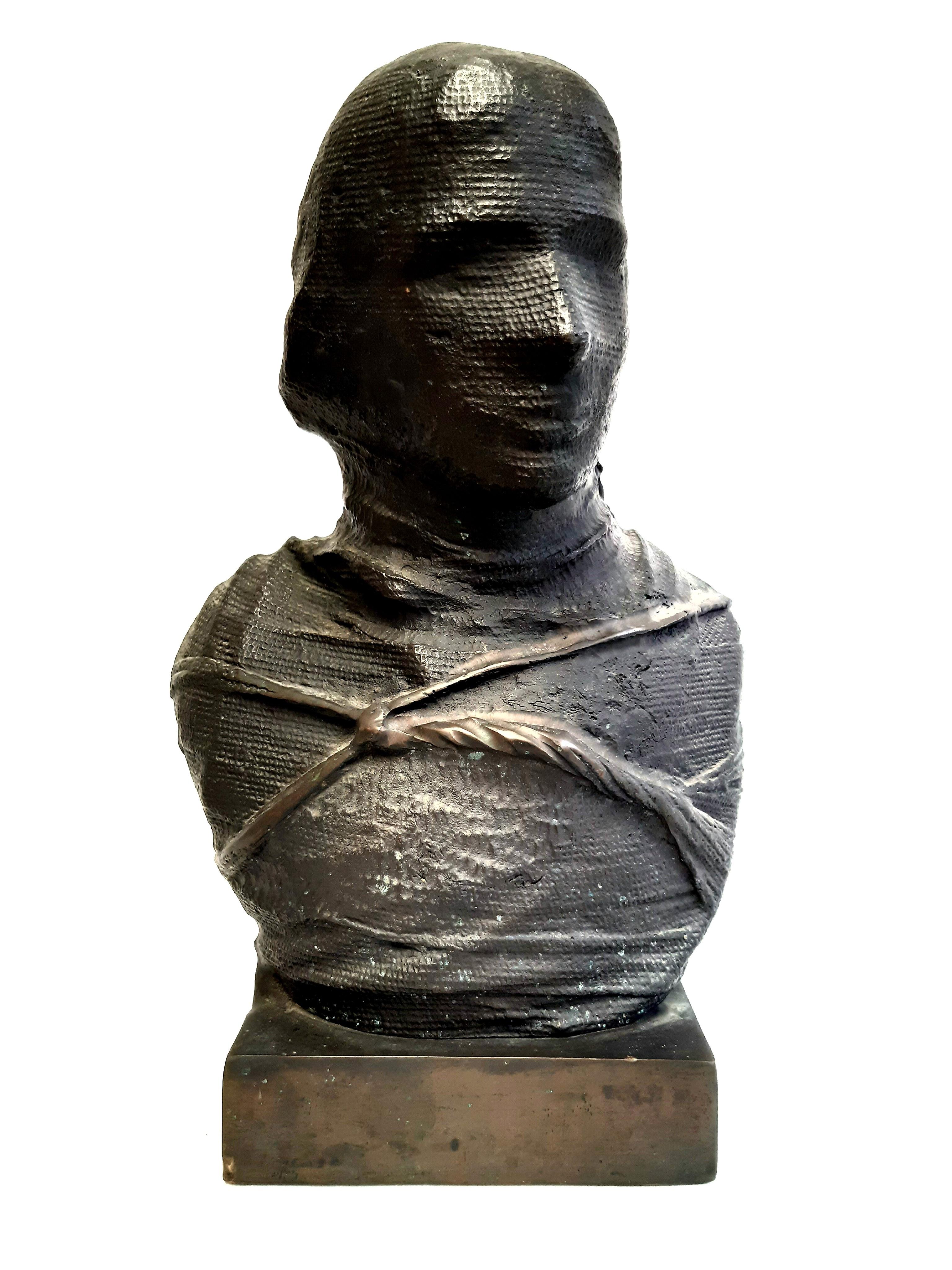 Bronze Doppelkopf Frau mit Schleier Excellent état - En vente à Aachen, DE
