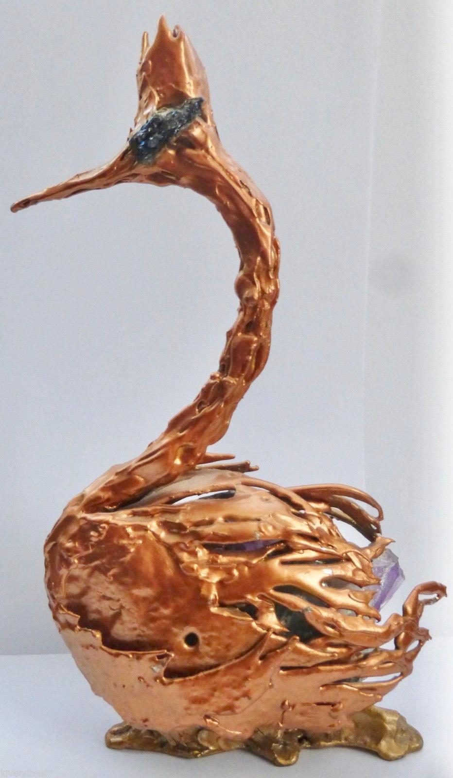 Sculpture d'un héron en bronze Duval & Améthyste Attribuée à Jacques Duval-Brasseur en vente 9