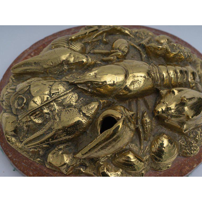 Bronze Doré and Marble Sculpture of Sea Crustaceans 2