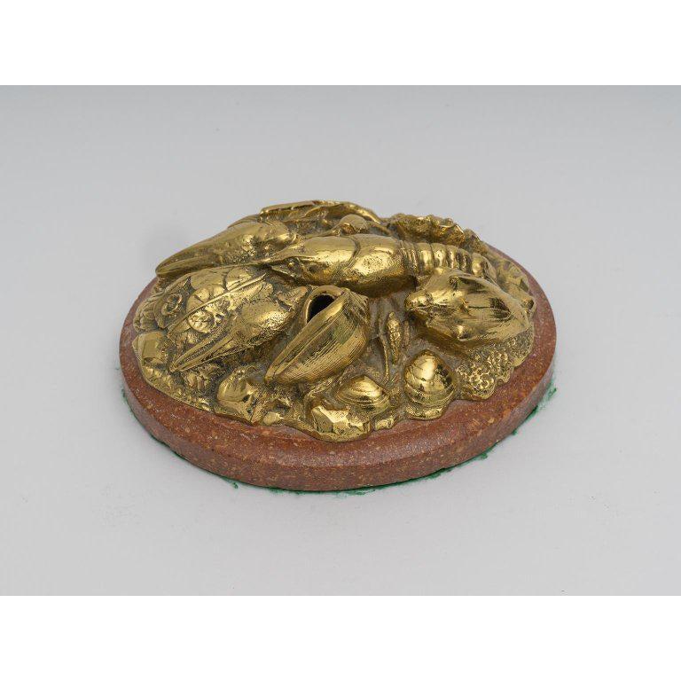 Bronze Doré and Marble Sculpture of Sea Crustaceans 4