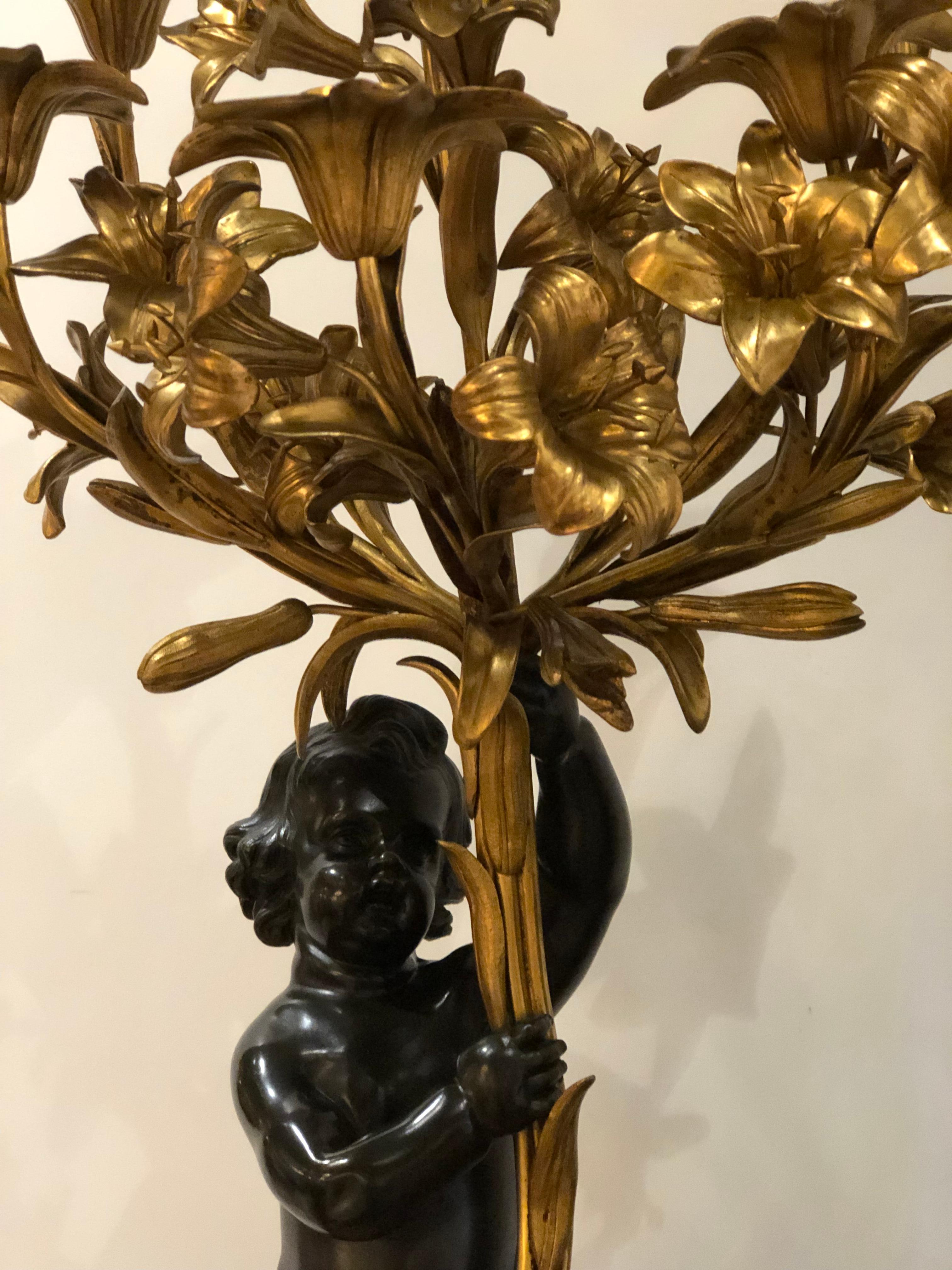 Bronze Doré and Rouge Marble Clock Garniture Set by Ferdinand Berthoud For Sale 4