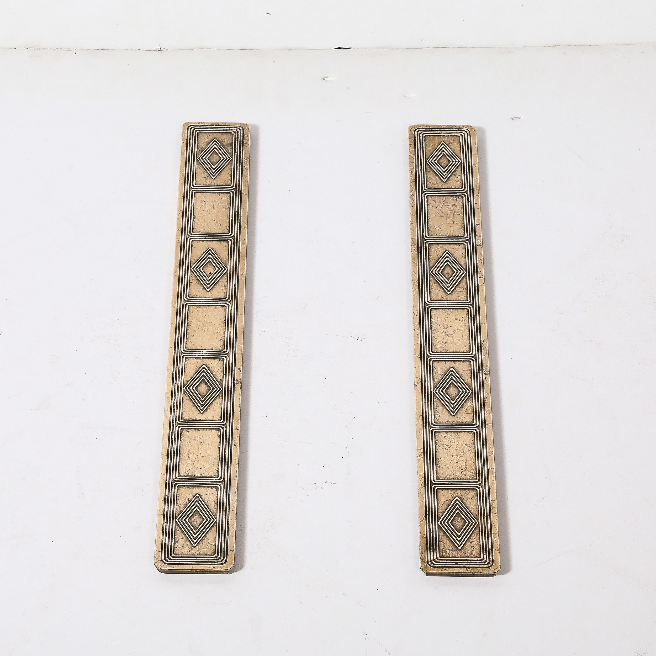 Bronze Dore Blotter Holders in the Graduate Pattern signed Tiffany & Co. For Sale 4