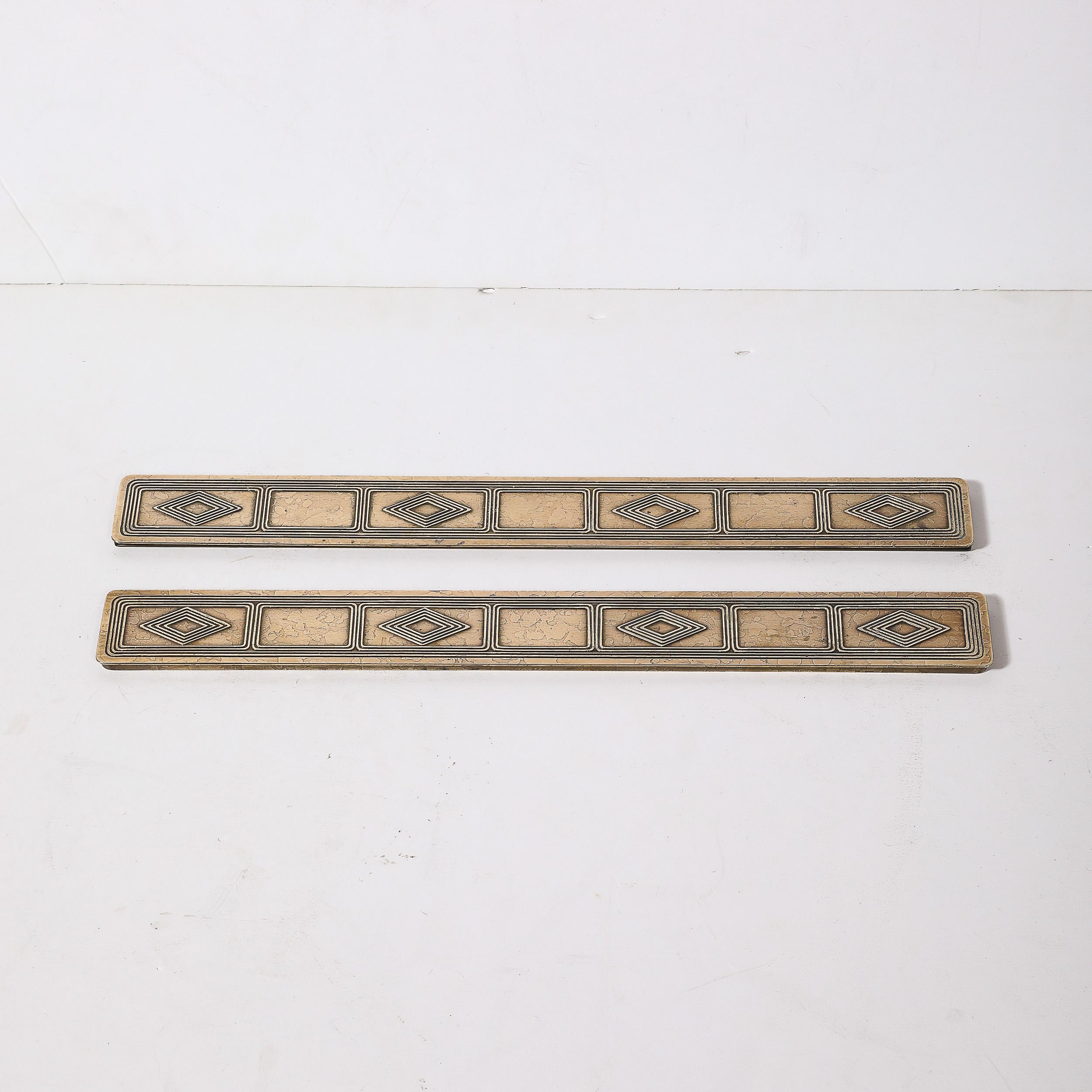 Aesthetic Movement Bronze Dore Blotter Holders in the Graduate Pattern signed Tiffany & Co. For Sale