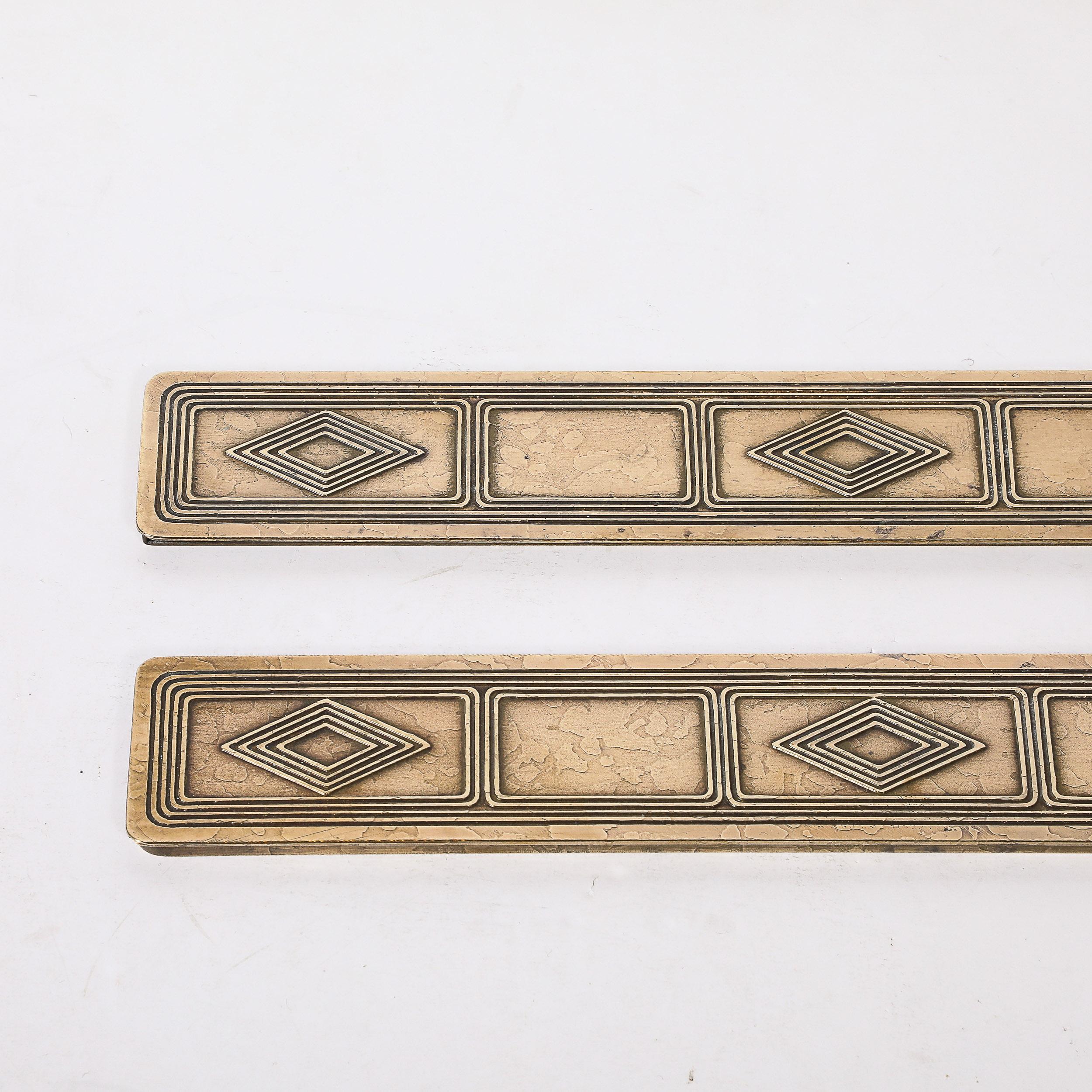 American Bronze Dore Blotter Holders in the Graduate Pattern signed Tiffany & Co. For Sale