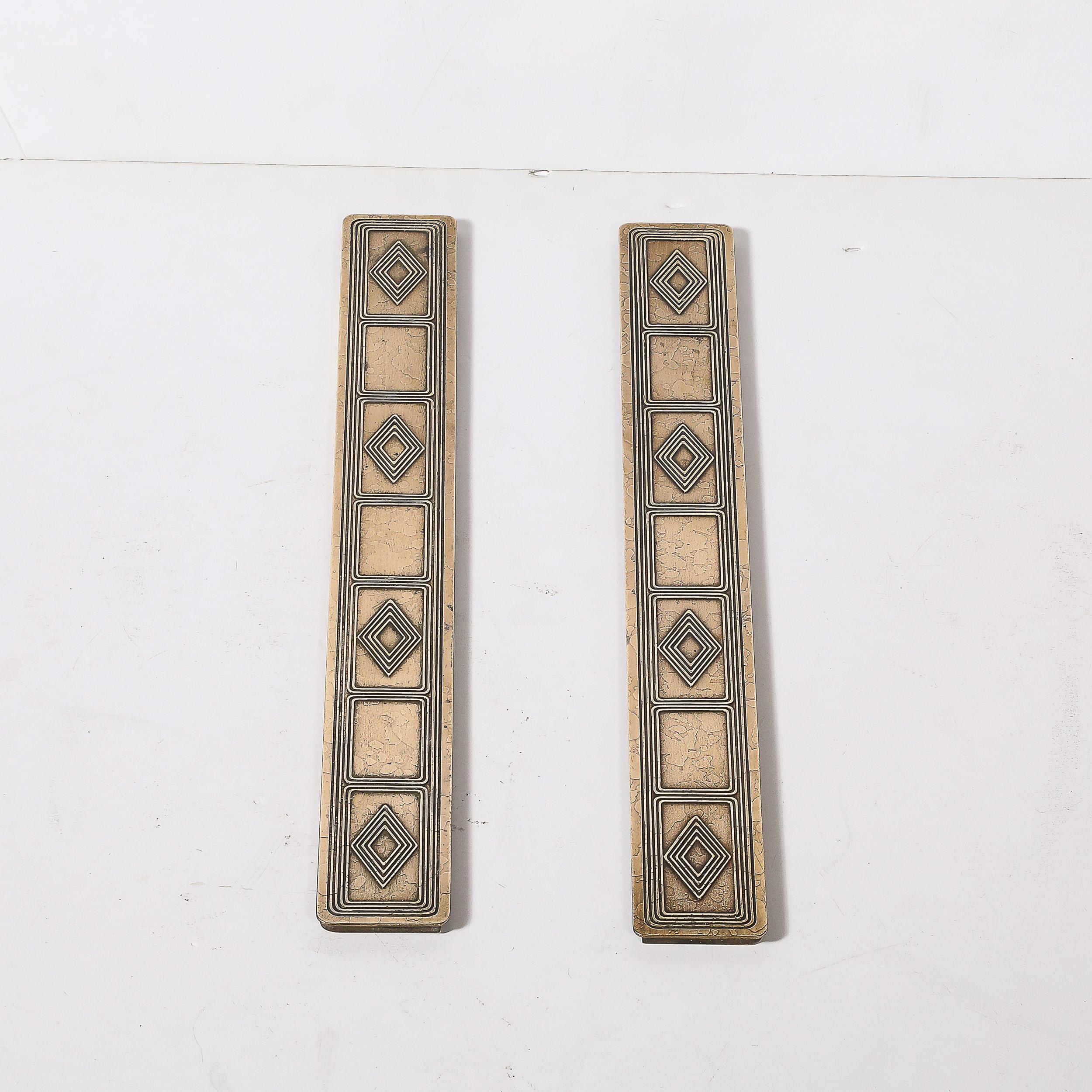 Early 20th Century Bronze Dore Blotter Holders in the Graduate Pattern signed Tiffany & Co. For Sale