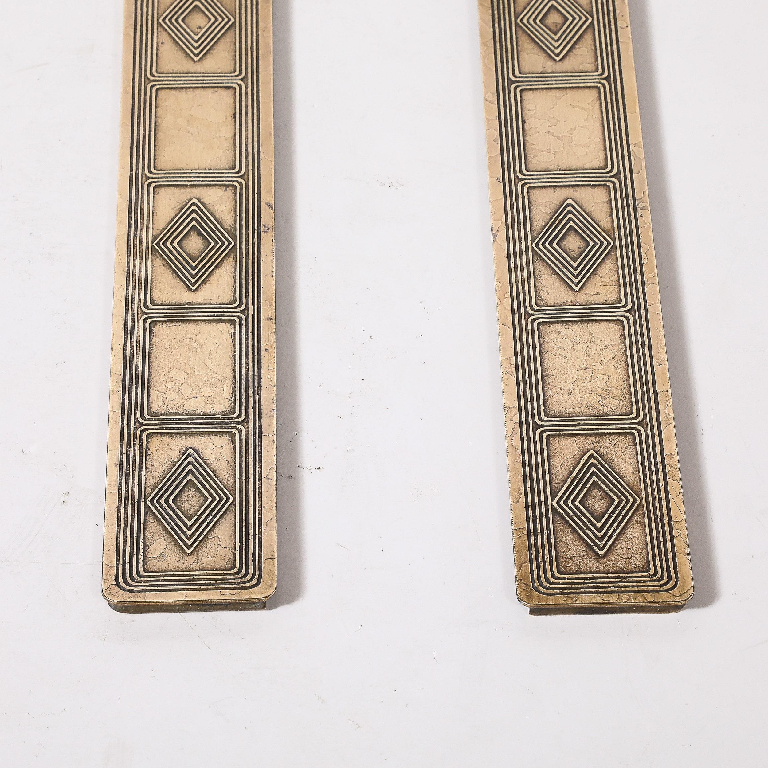 Bronze Dore Blotter Holders in the Graduate Pattern signed Tiffany & Co. For Sale 1