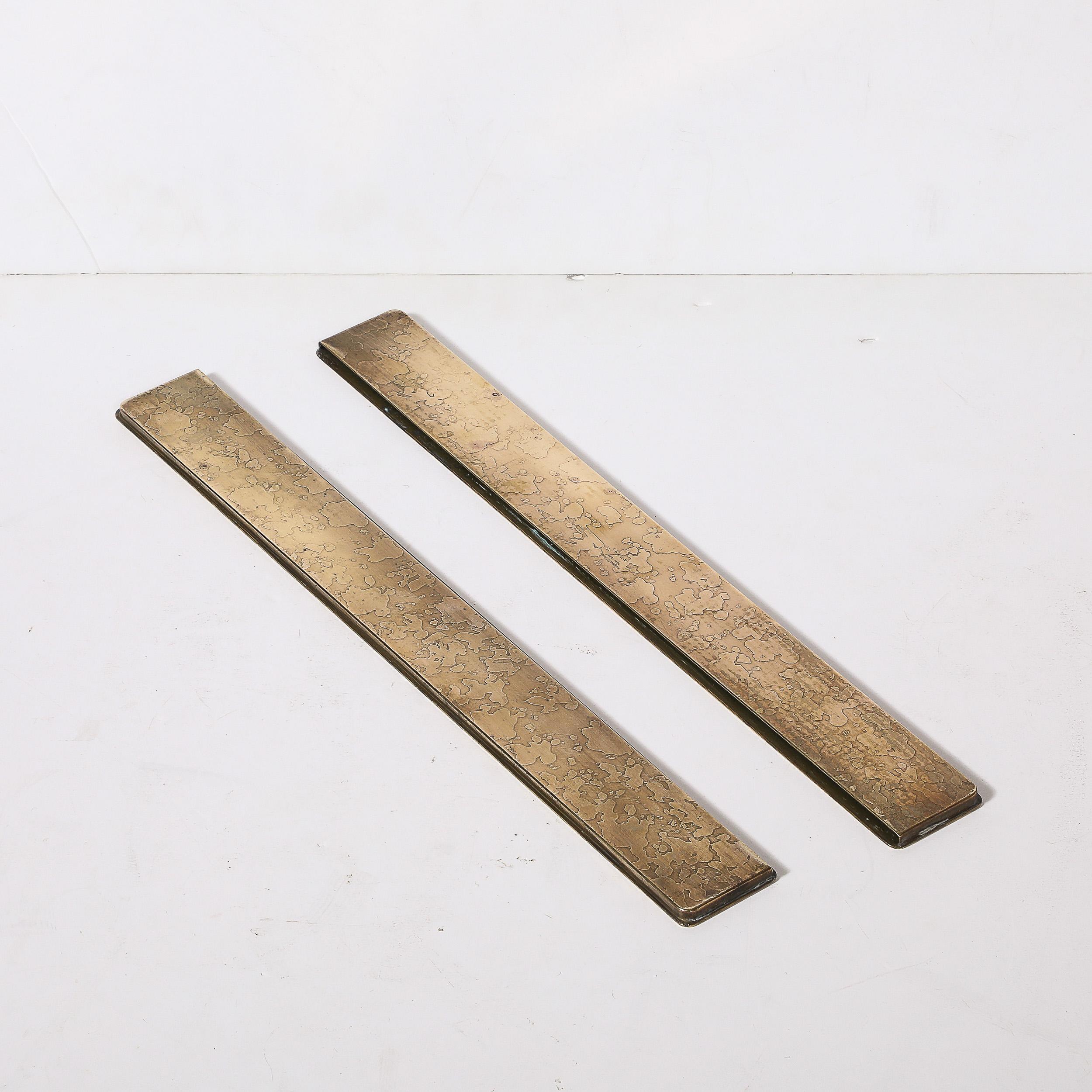Bronze Dore Blotter Holders in the Graduate Pattern signed Tiffany & Co. For Sale 2
