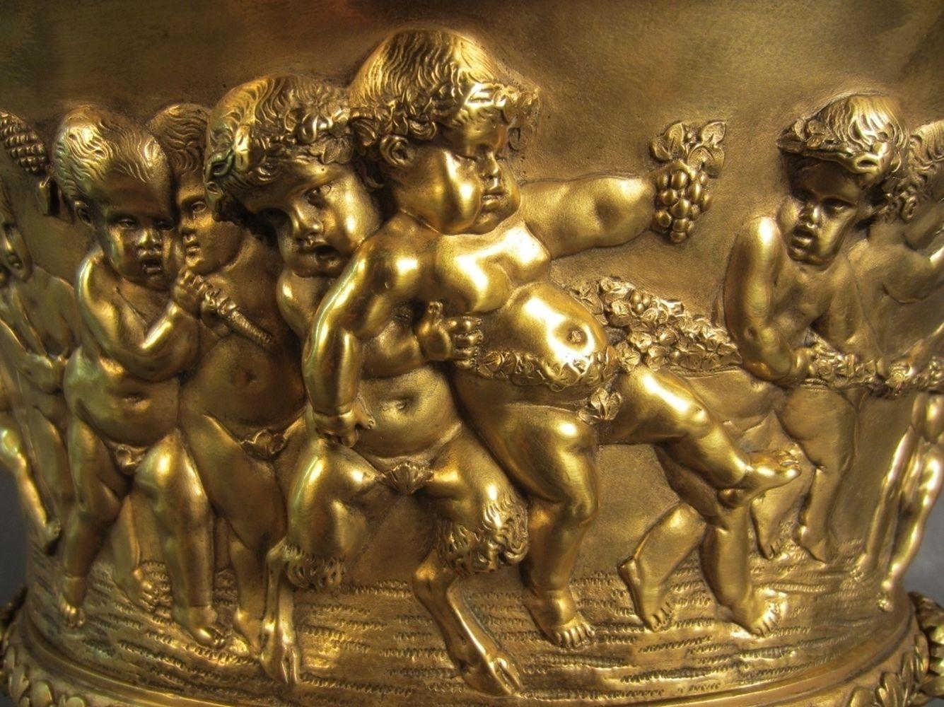 Cast Bronze Doré Centerpiece/Planter Antique, 19th Century