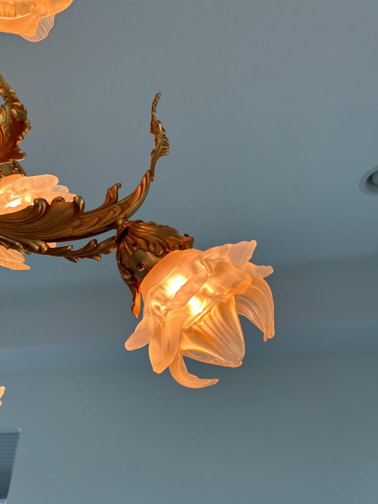 Bronze Dore Chandelier by Myran Allan For Sale at 1stDibs
