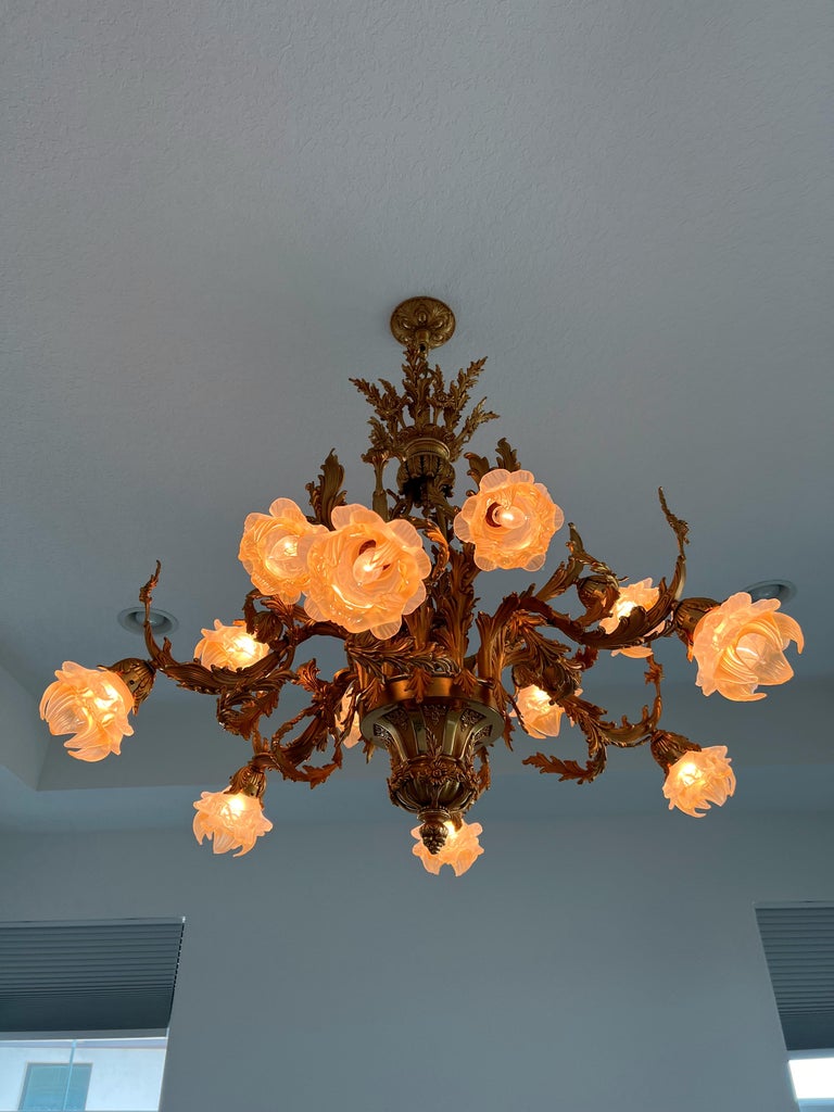 Bronze Dore Chandelier by Myran Allan For Sale at 1stDibs