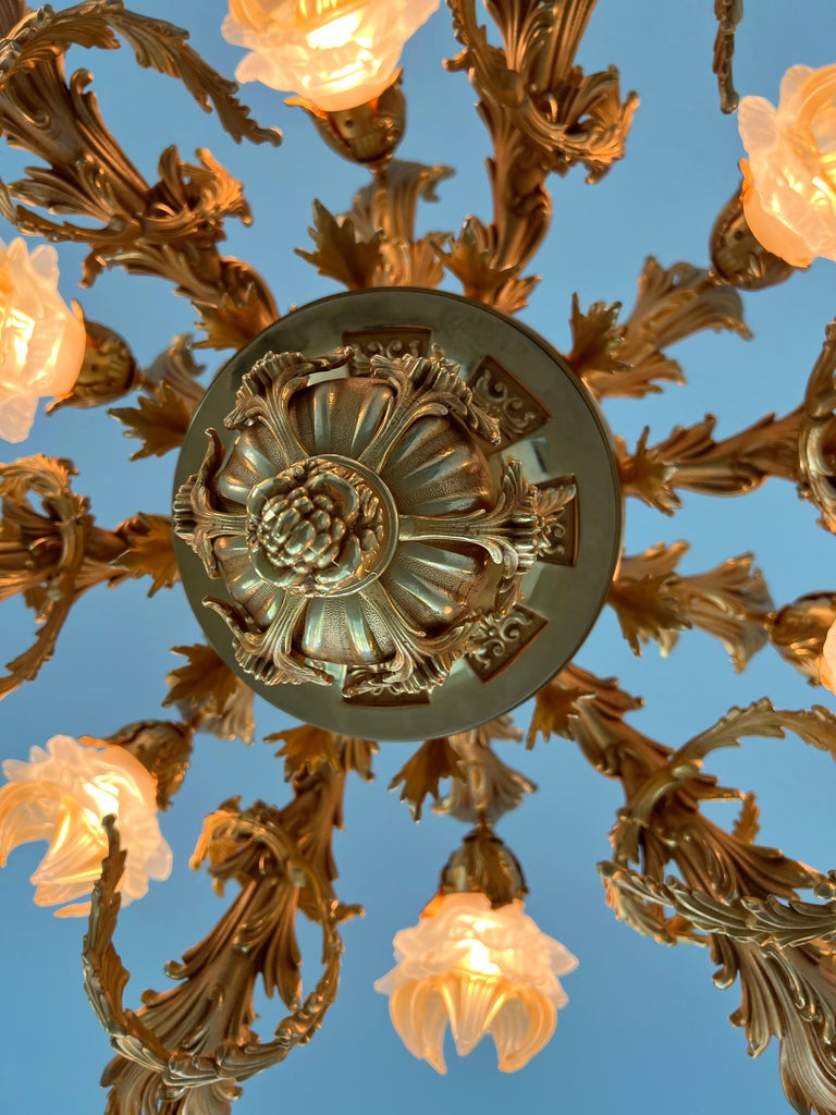 Bronze Dore Chandelier by Myran Allan For Sale at 1stDibs