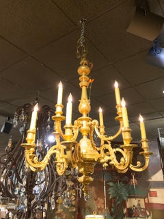 Bronze dore classic French style chandelier with 12 lights