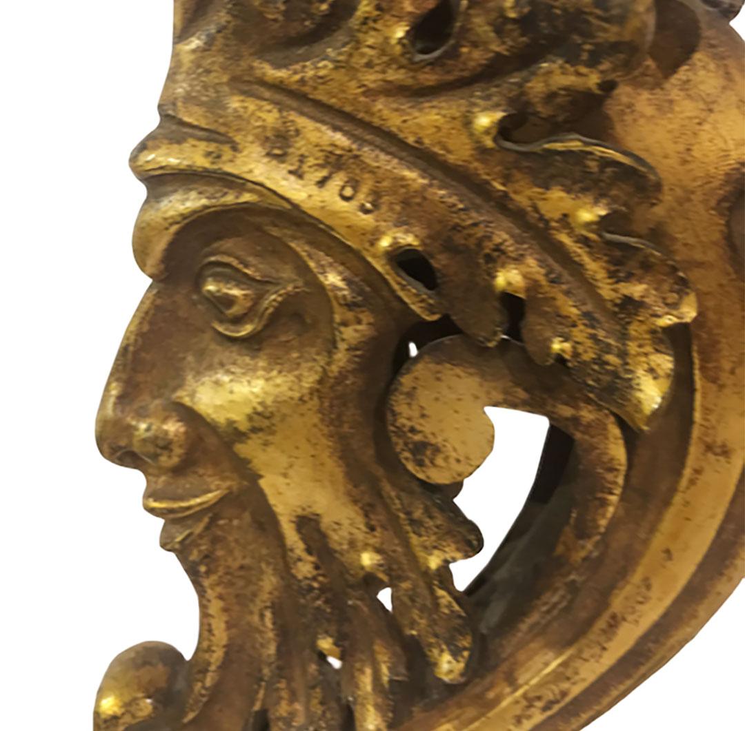 Bronze Dore Faces, A Pair For Sale 2