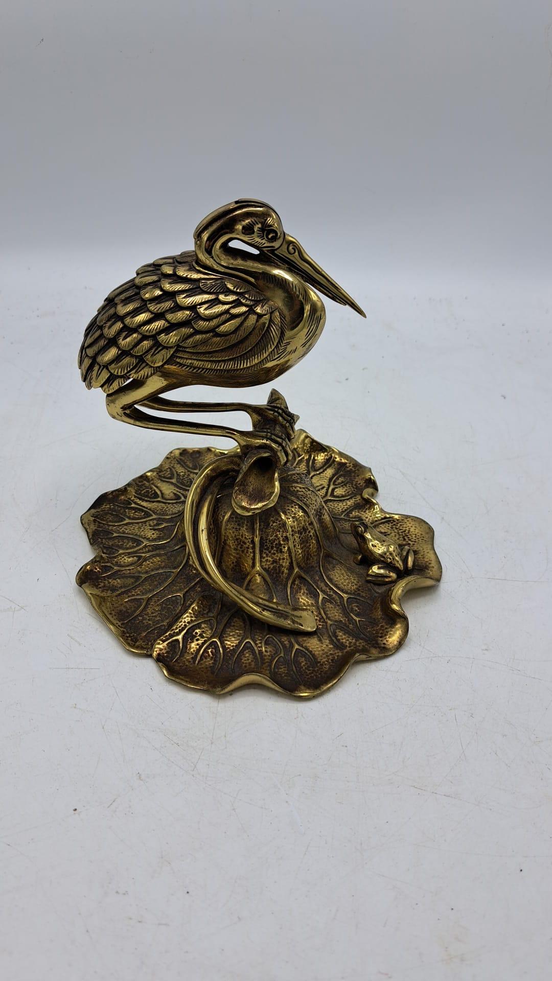 Pájaro tintero de bronce dorado Francés en venta
