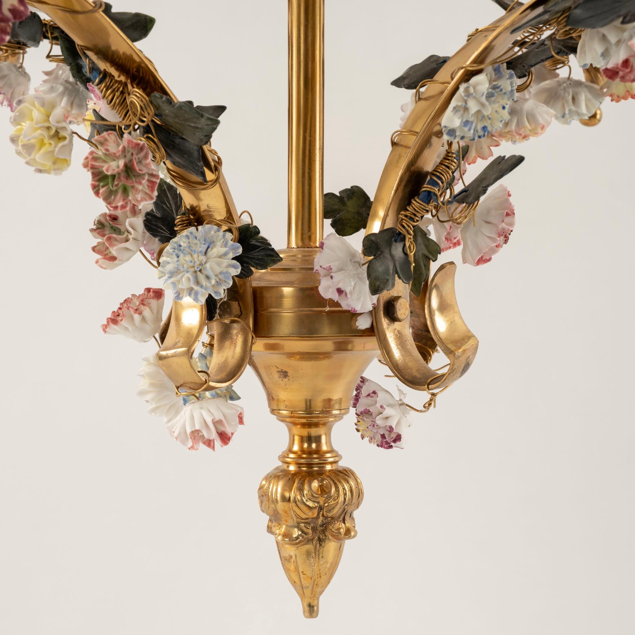 Bronze Dore Louis XV Style Floral Lantern 4