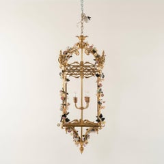 Bronze Dore Louis XV Style Floral Lantern
