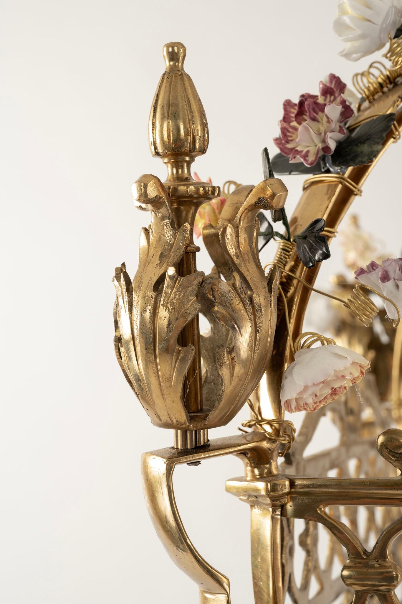 Bronze Dore Louis XV Style Floral Lantern 1
