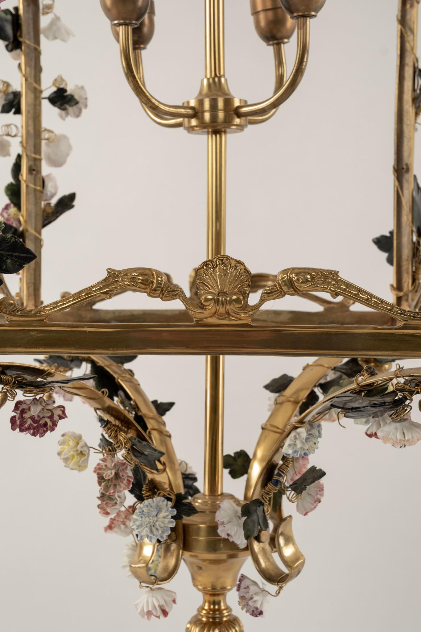 Bronze Dore Louis XV Style Floral Lantern 3